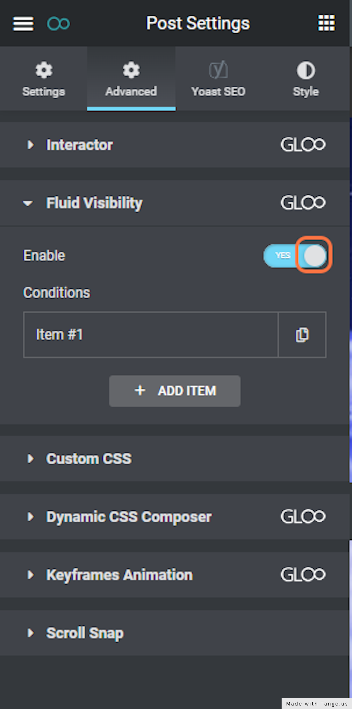 Check Enable Fluid Visibility