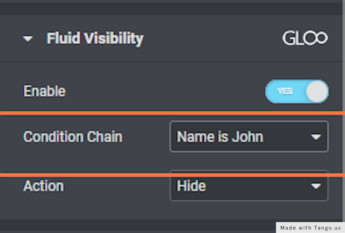 Click on Name is John from Condition Chain