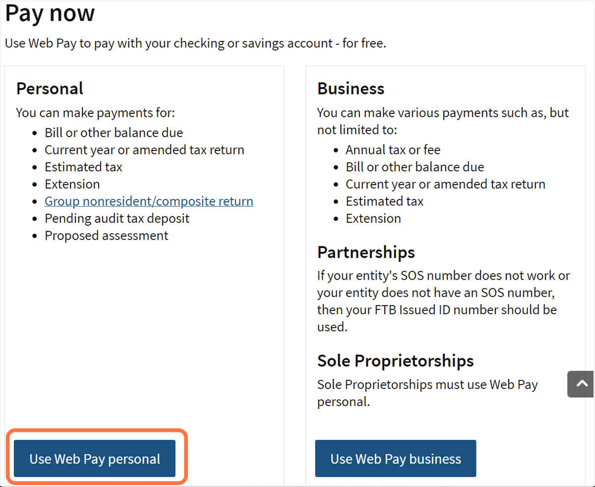 Choose "Use WebPay personal"