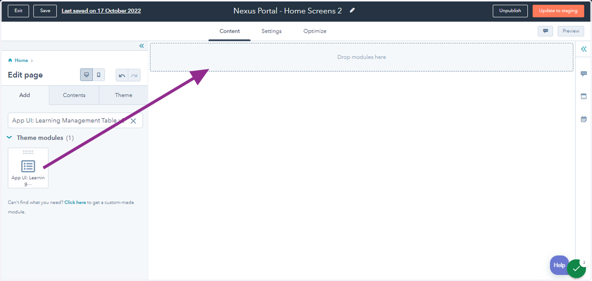 Drag highlighted option
