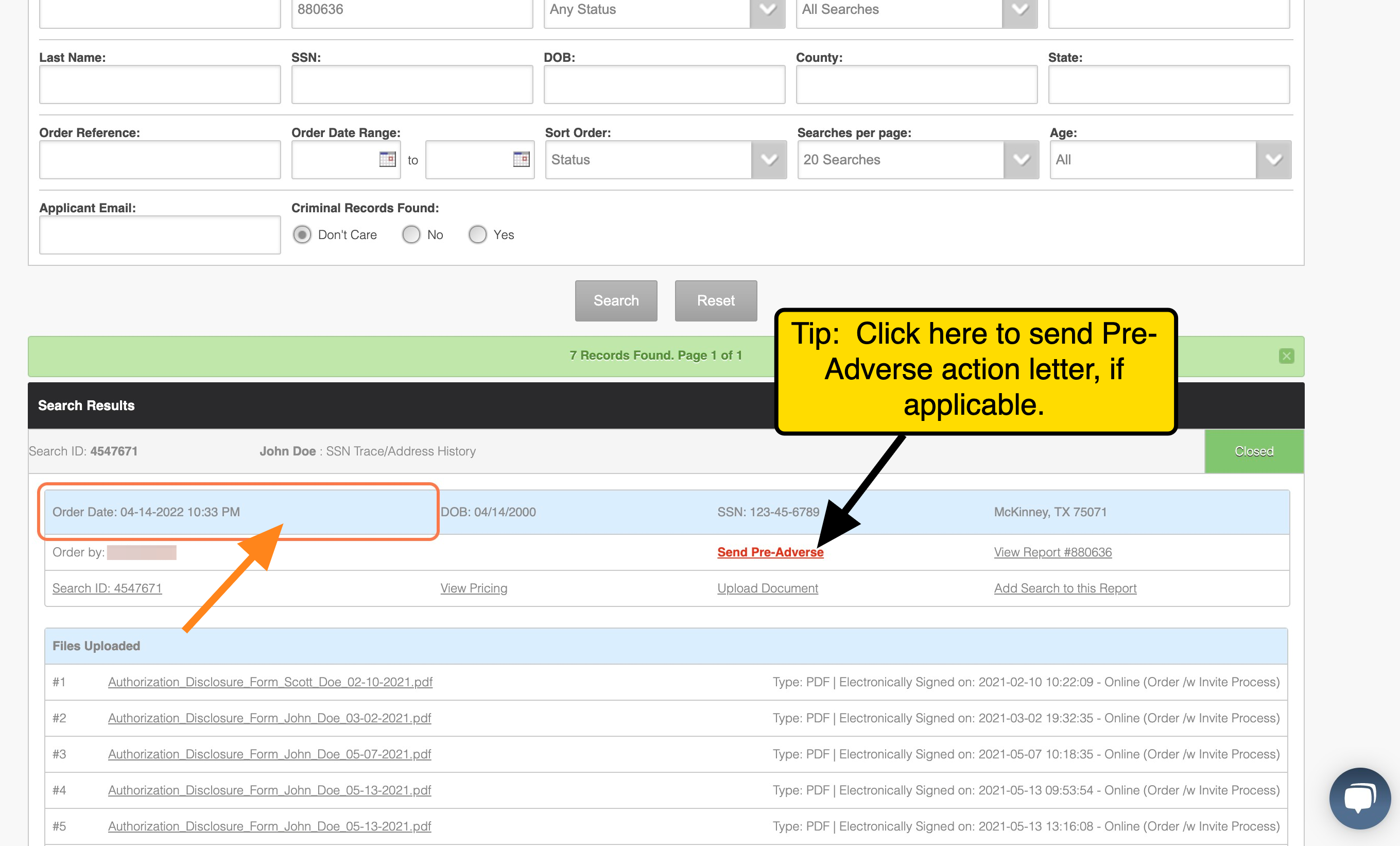 You will be directed to the 'REPORTS' page. Click on a line item to expand its options.