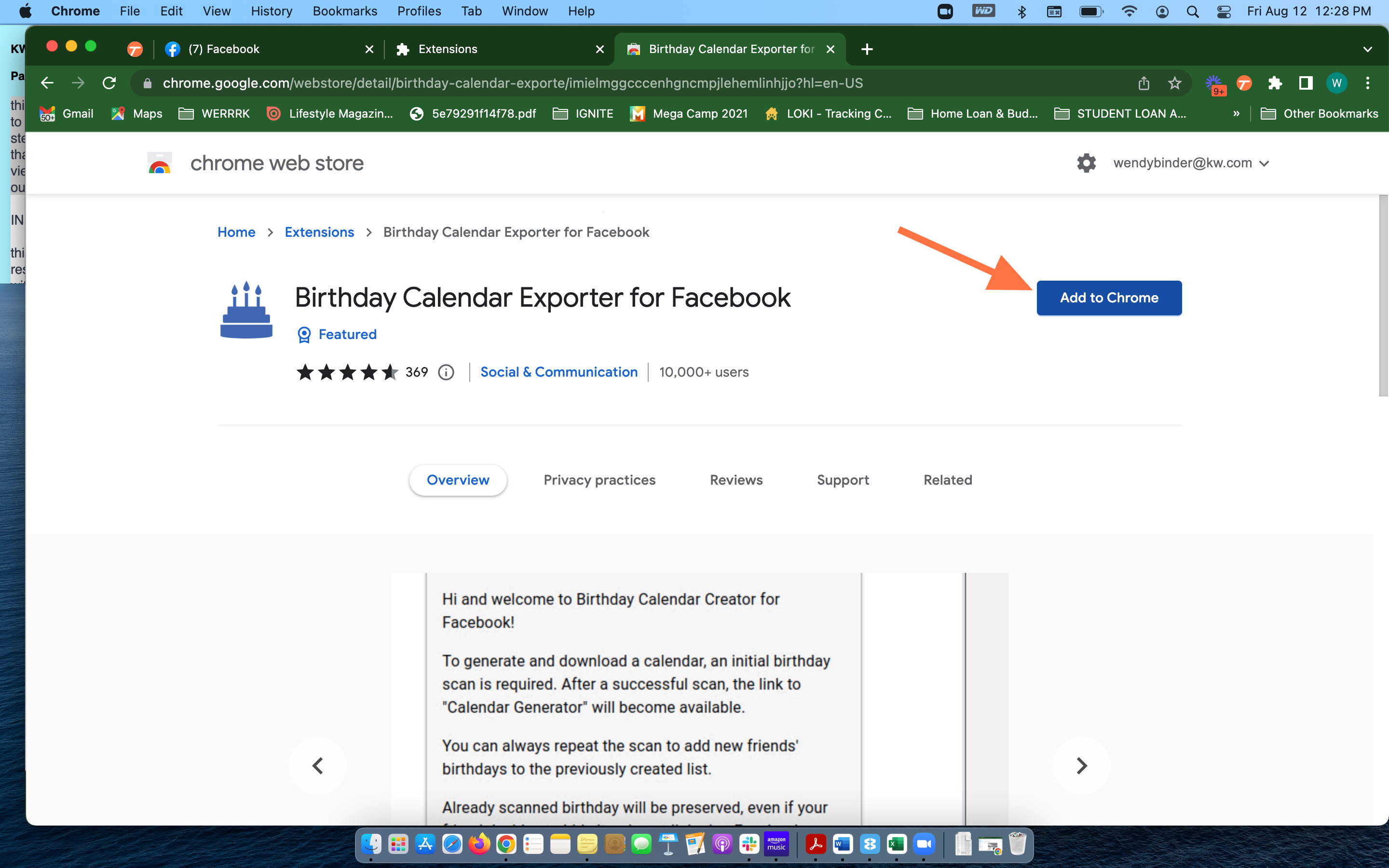 Chose "Add to Chrome"