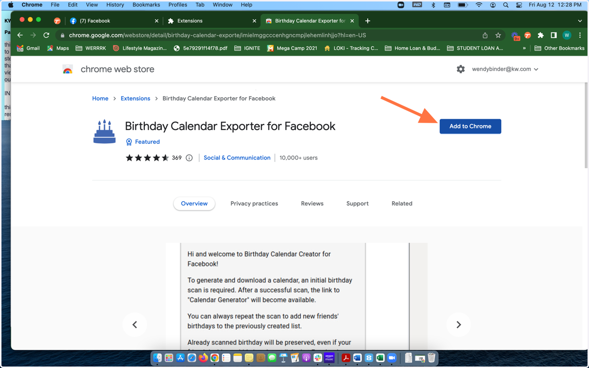 Chose "Add to Chrome"