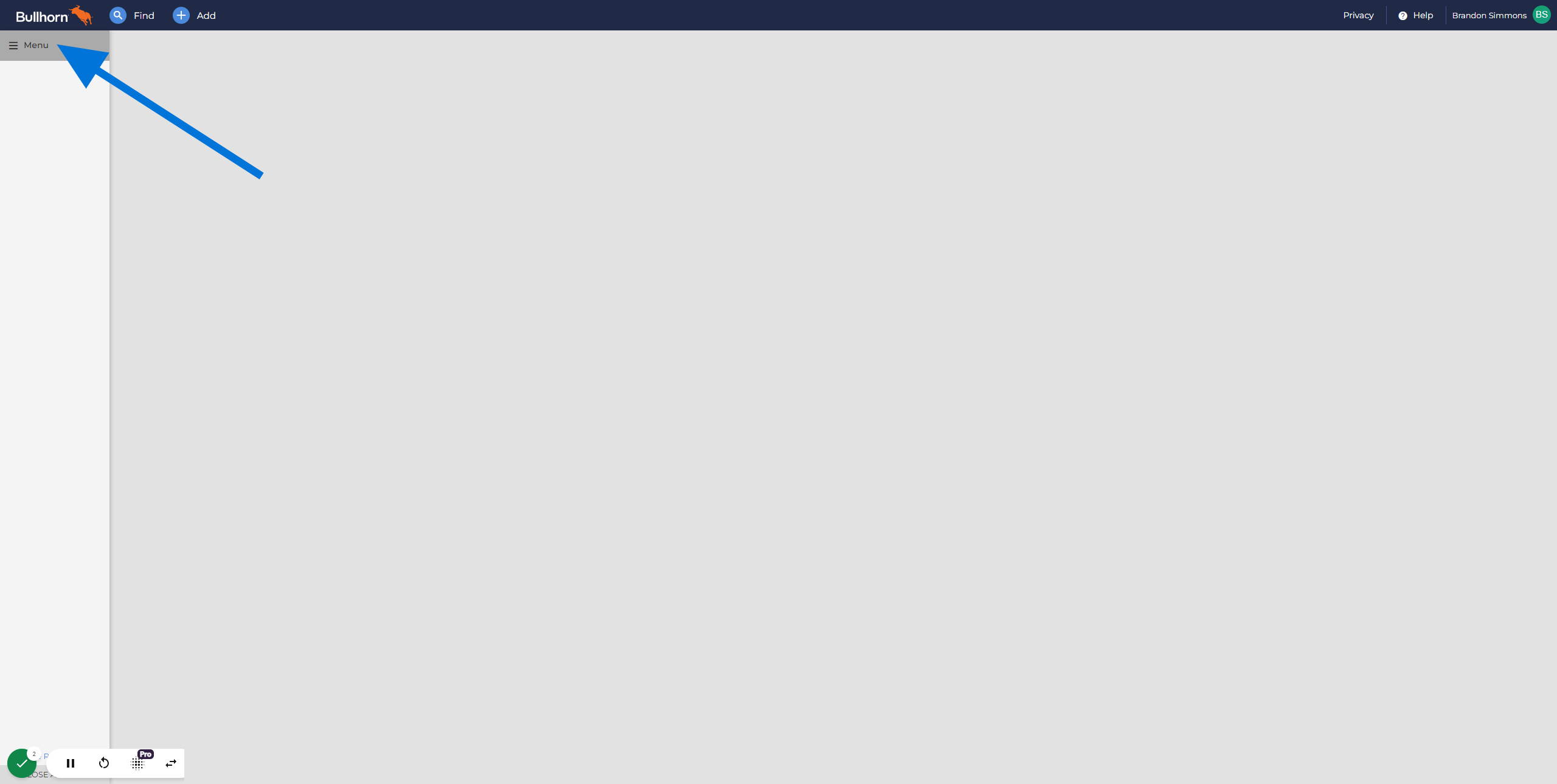 Click on Menu