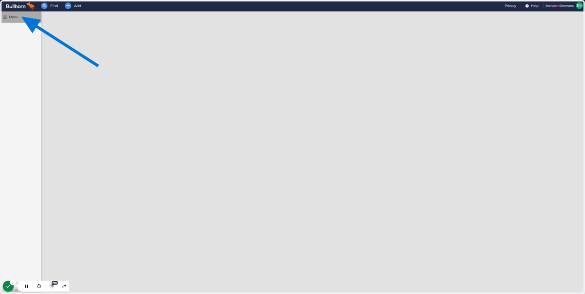 Click on Menu