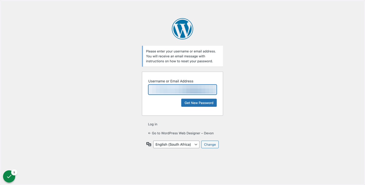 Type either your Username or Email Address