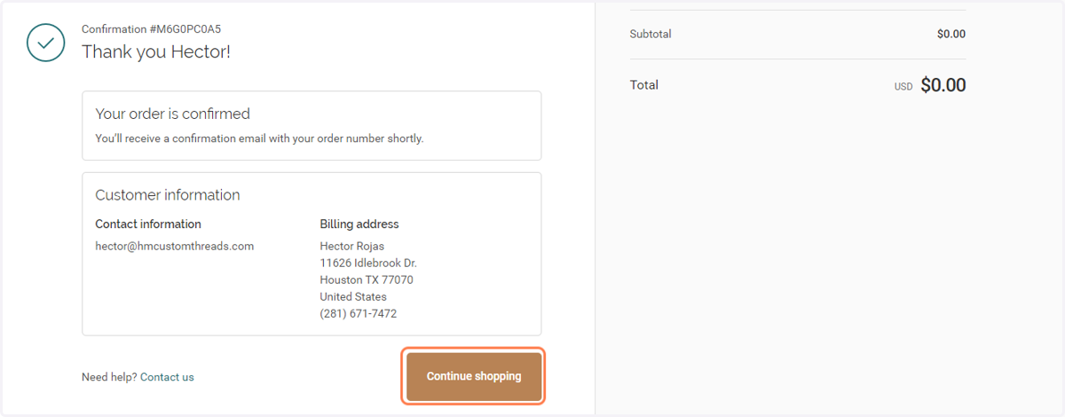 Thank You for your order!