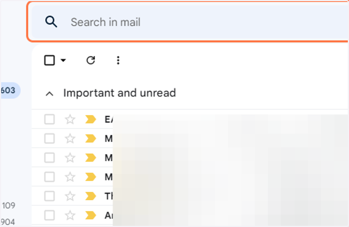 Click on Search / Advanced search options to setup a filter so you can only forward email receipts