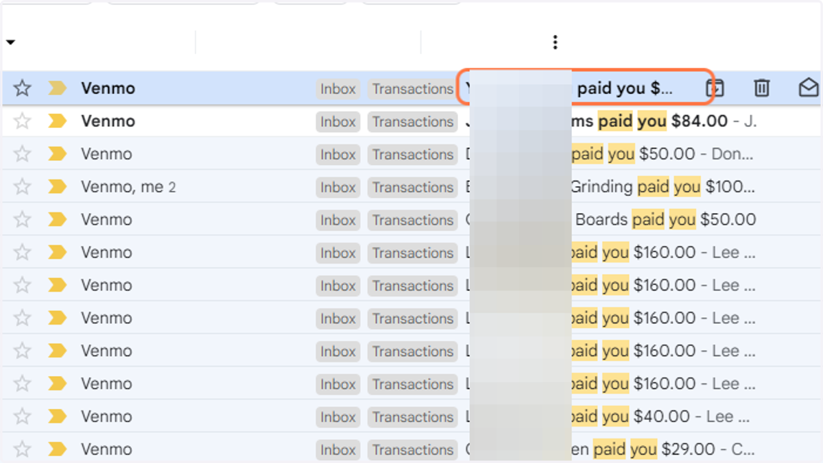 Click on the most recent email that corresponds to the emailreceipts.io instructions
