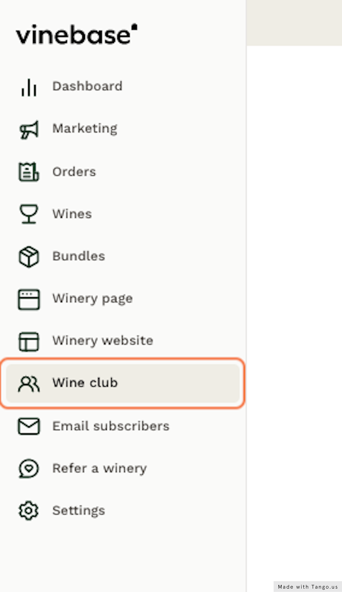 Click on Wine club