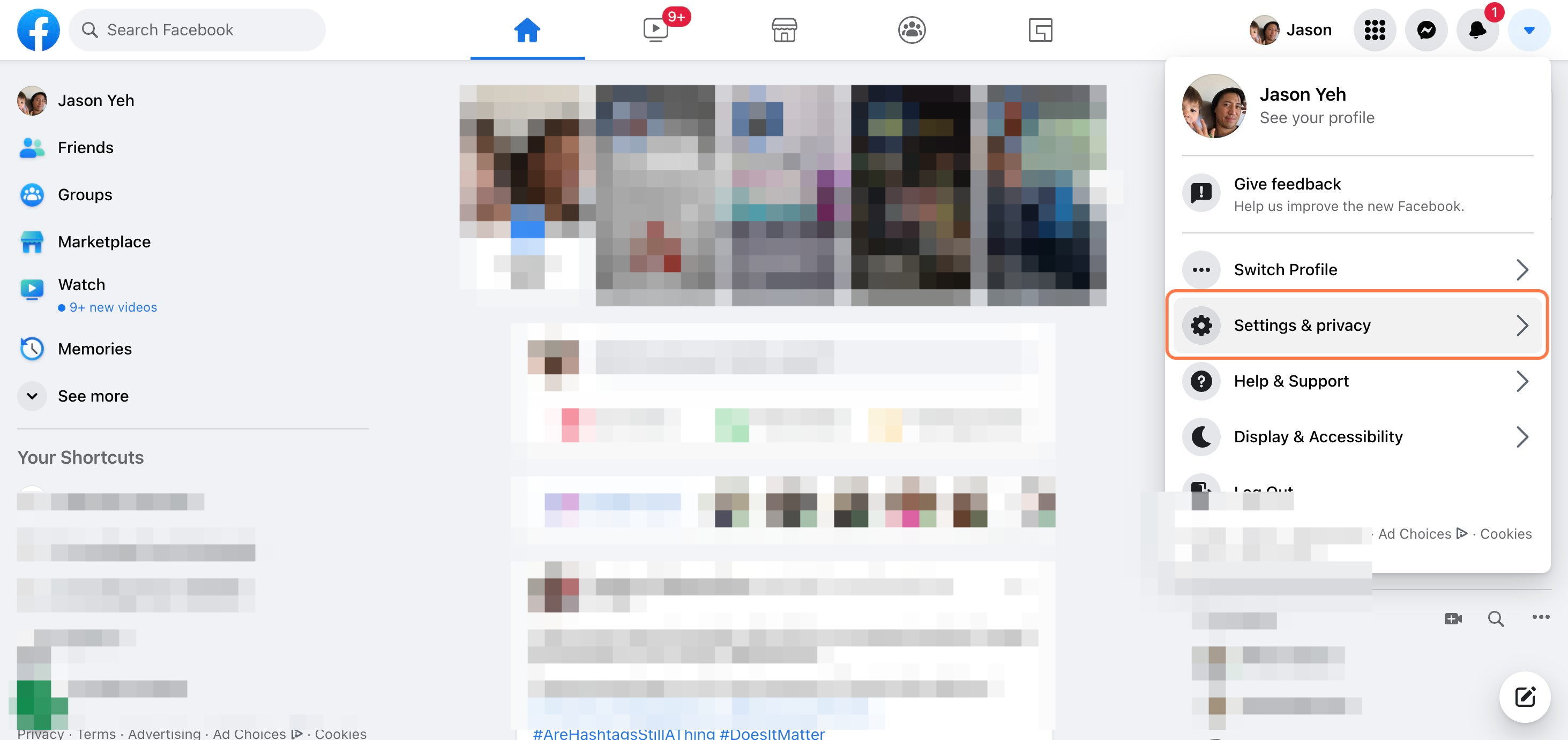Click on Settings & privacy