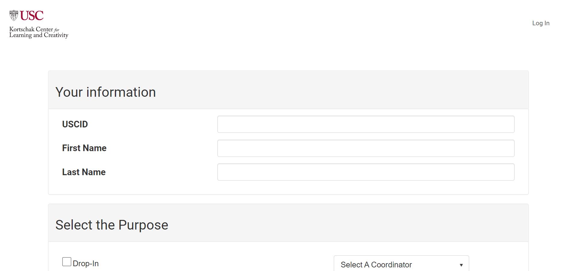 After accessing the QR code, fill out your information, click on your visit reason under Select the Purpose, and submit the form