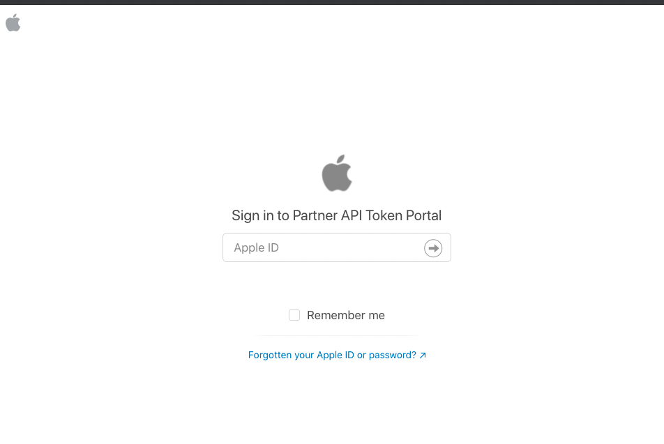 You will be redirected to Apple API Token Portal, where you would need to log in with your credentials and follow instructions on the website.