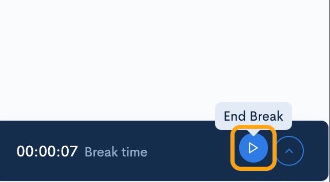 Click on End Break, if you want to continue tracking your working time