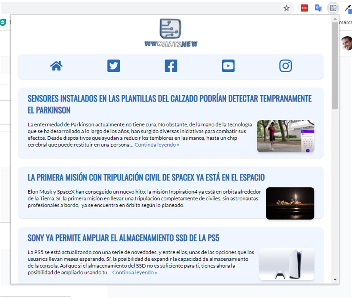 Instala la extensión en Chrome