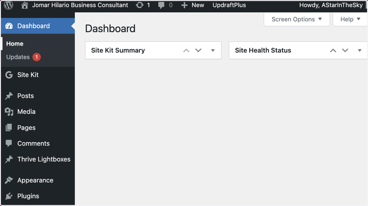 Go to Wordpress Dashboard. Login as Wordpress Admin.