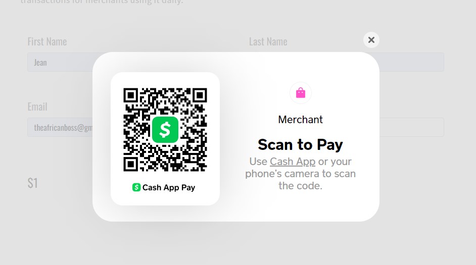 A popup will open to scan or on mobile, it will open Cash App and prompt you to approve the transaction