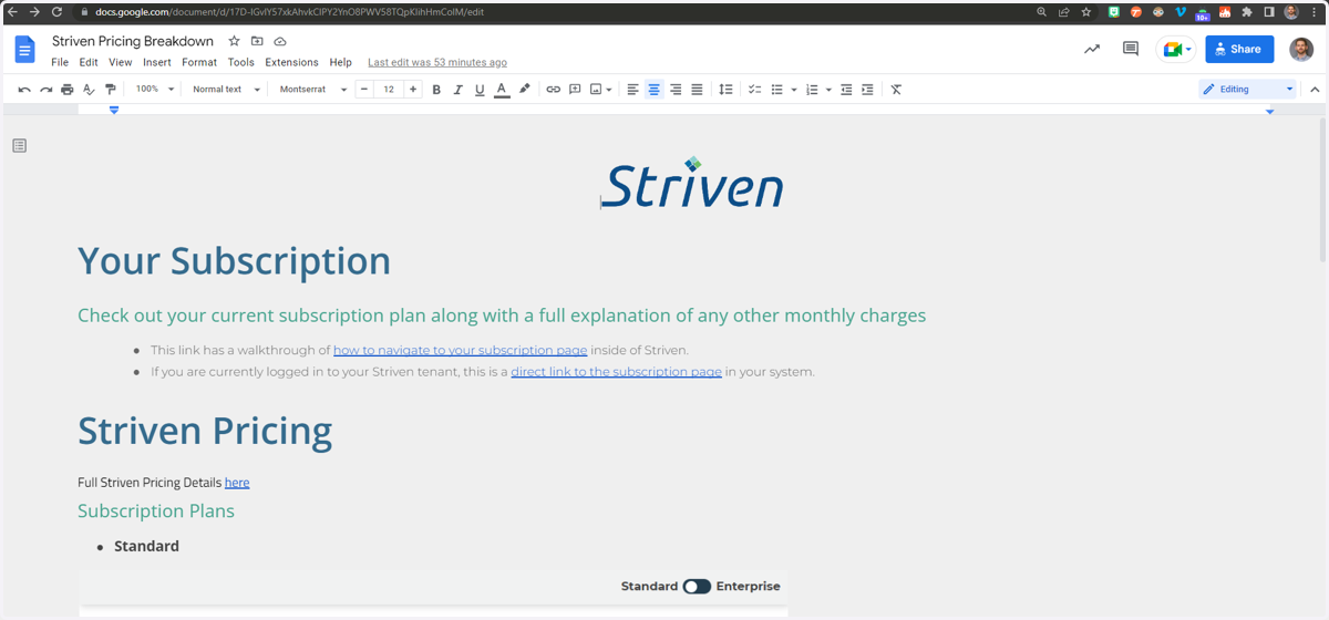 Open the Google Doc/Slides/Drawing/Sheet etc you want to embed