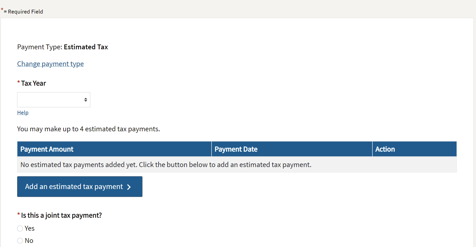 Enter Estimated Tax Payments for Each Quarter