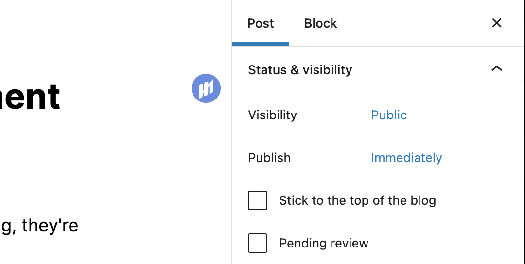 Click on Immediately to Change the Publish Date