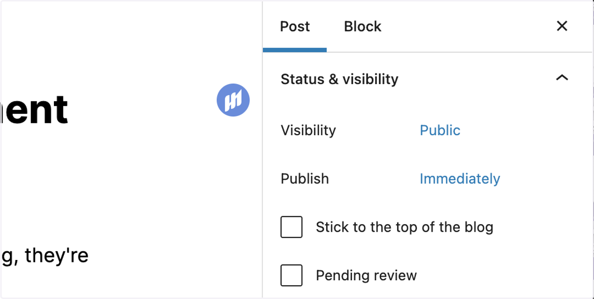 Click on Immediately to Change the Publish Date