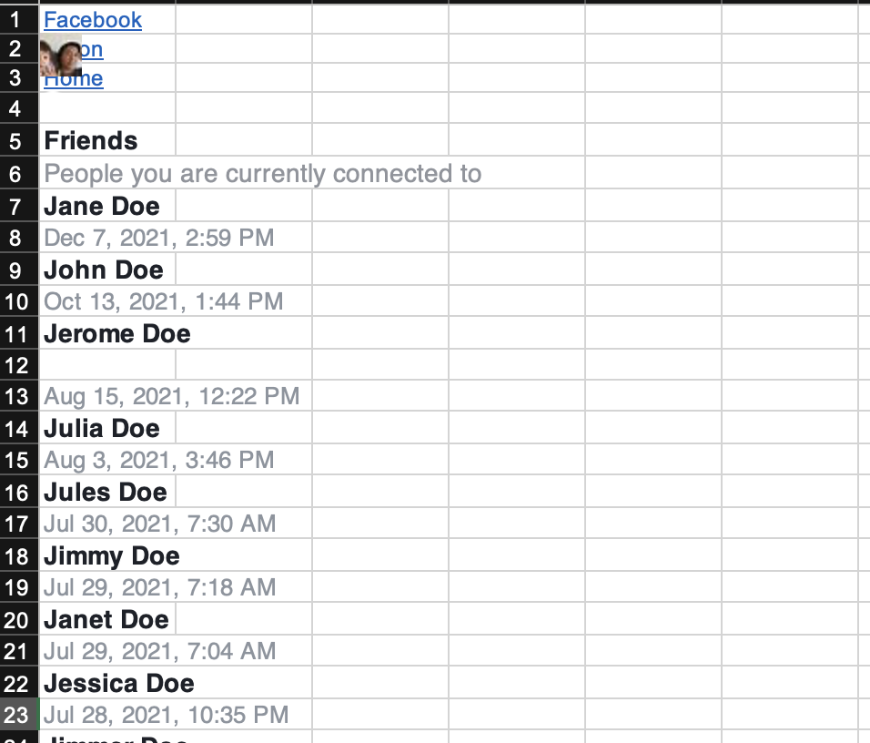 Paste into a spreadsheet