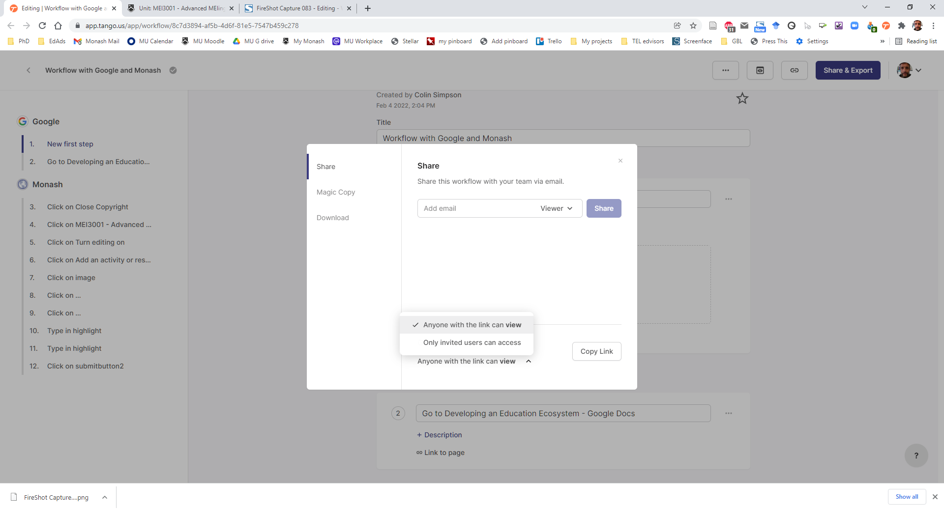 When the guide is complete, you can either share it as an interactive webpage