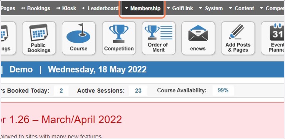 Click on Membership