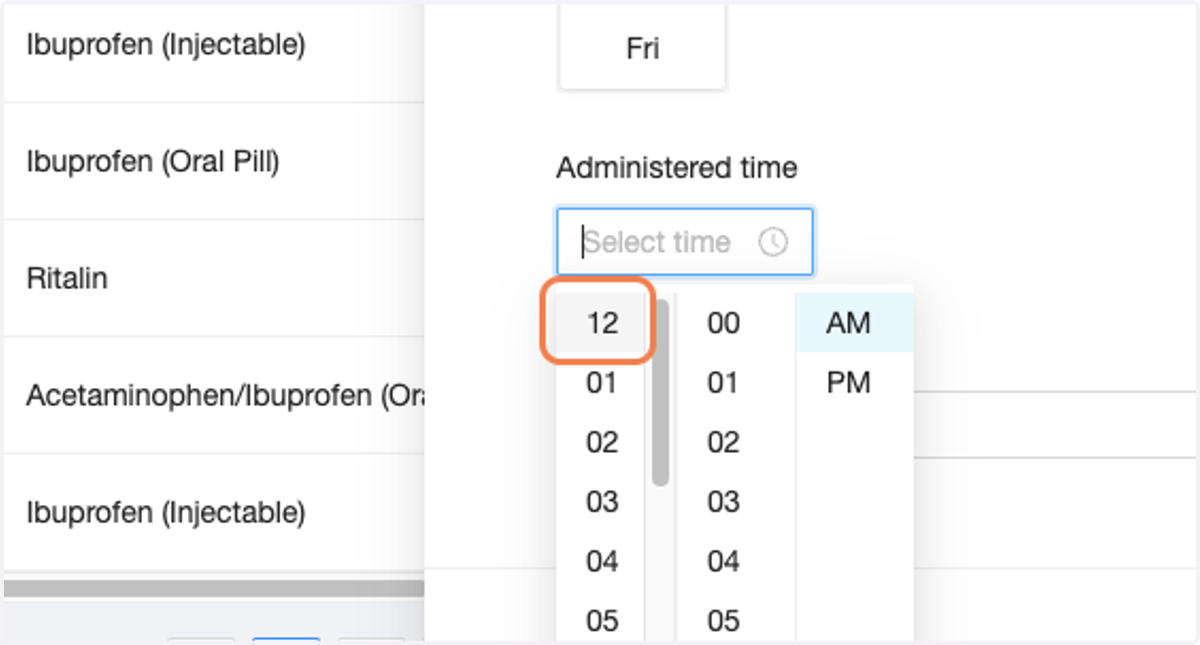 Select time and click "ok" or click "Now"