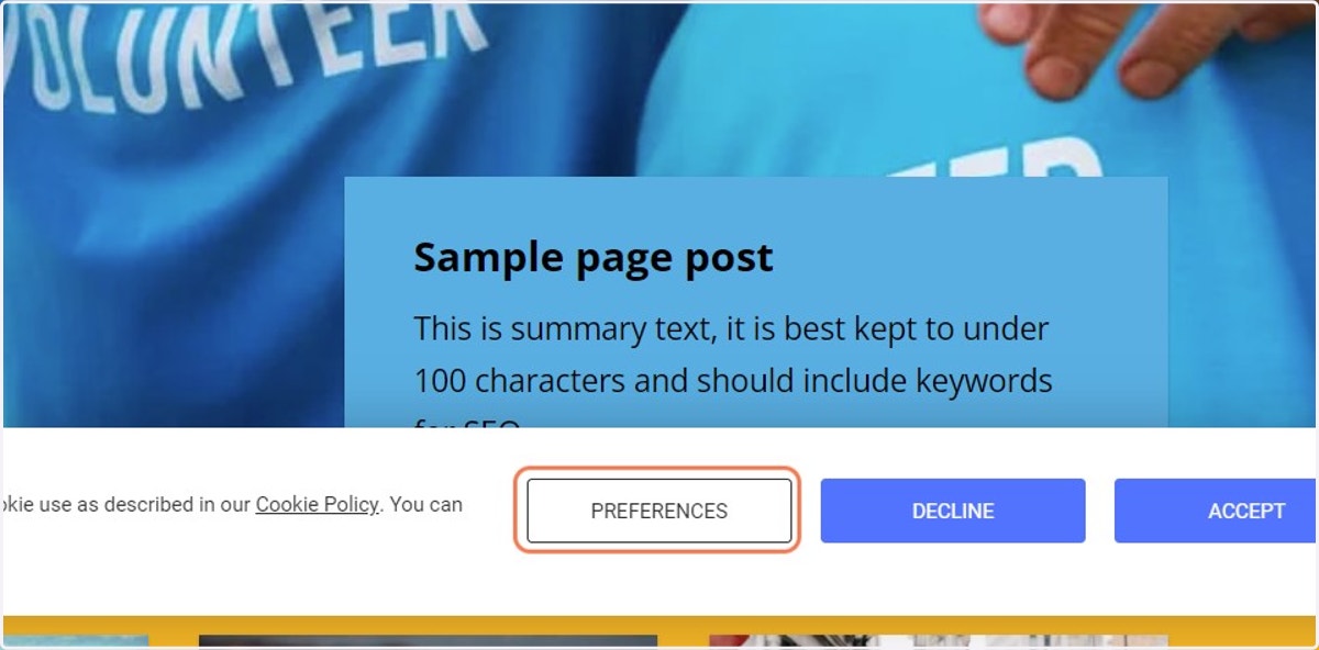 Select preferences to see what your end users will see