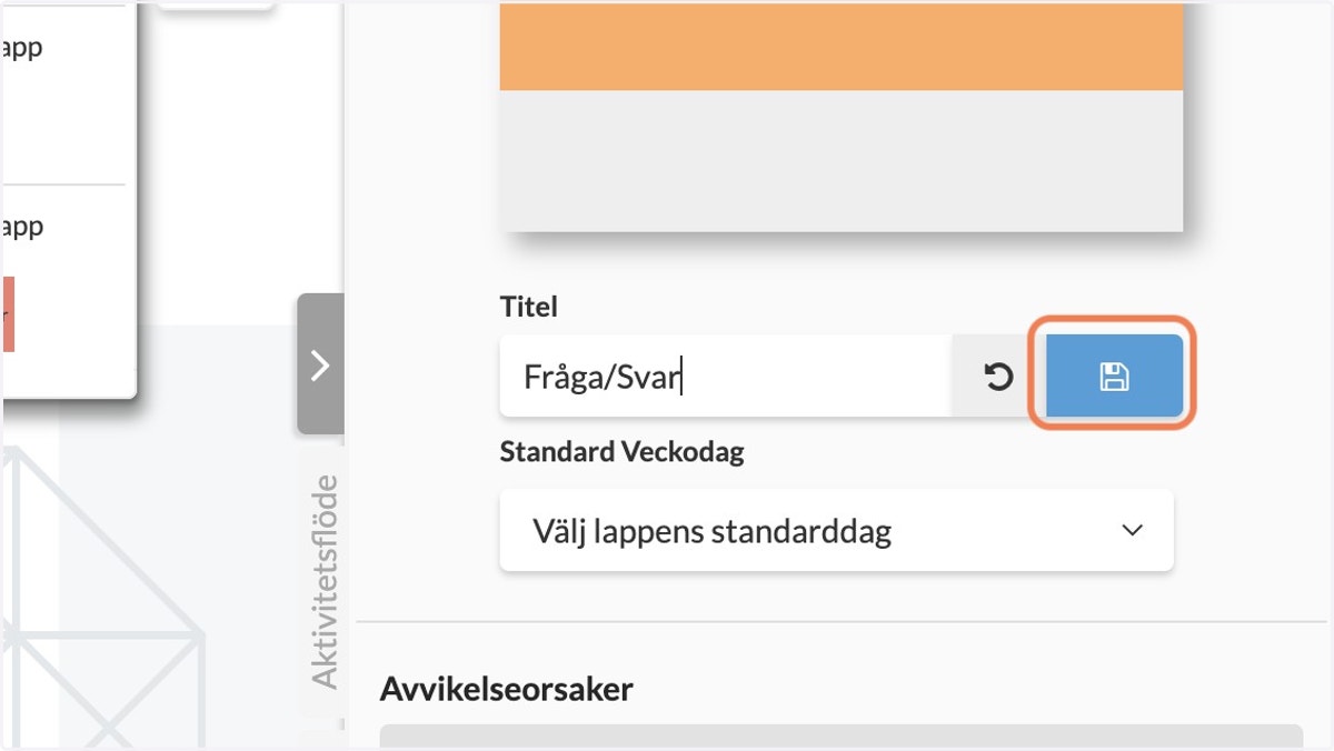 När du ändrat klicka på spara knappen till höger