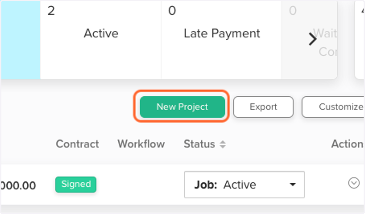 Click on New Project