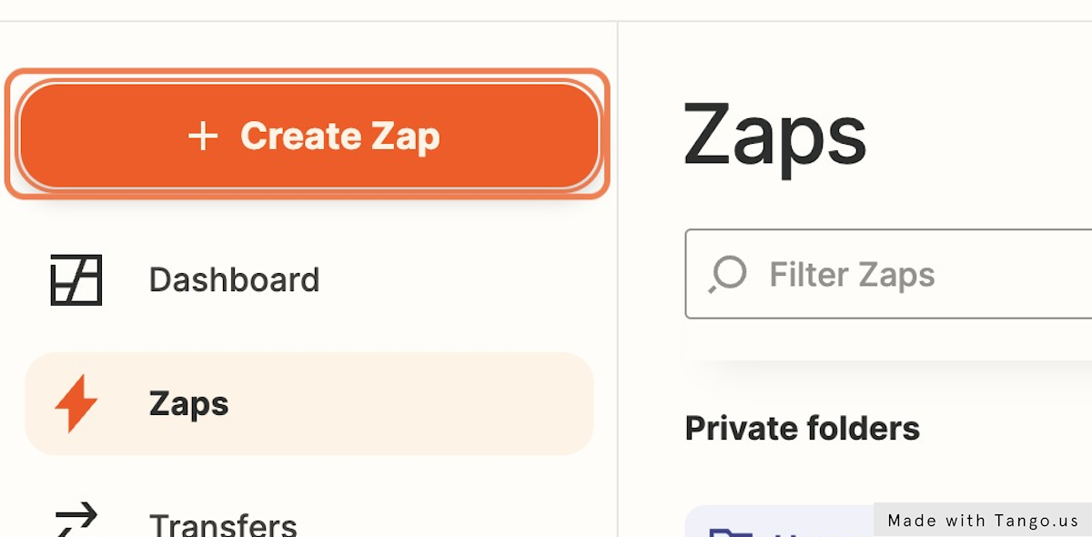 Click on Create Zap