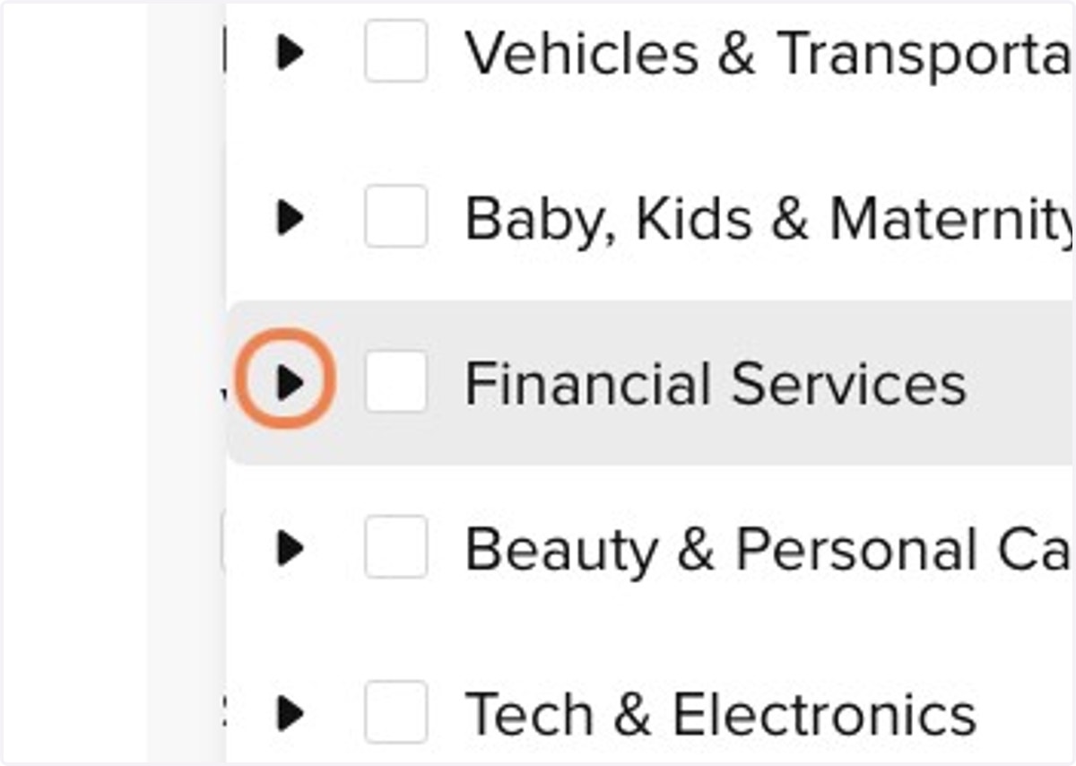 Click on Financial Services