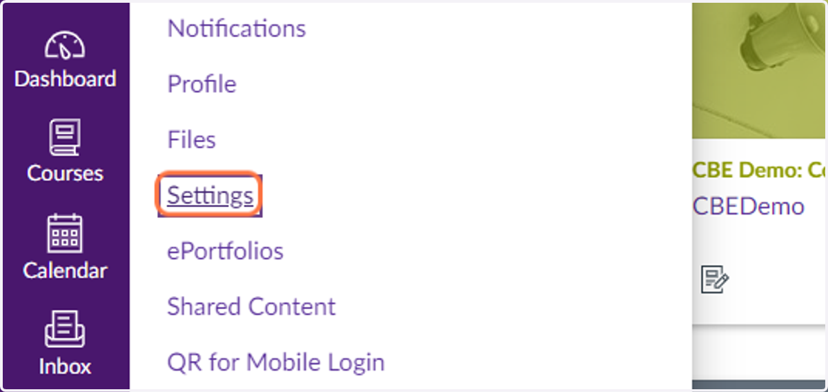 Click on Settings.