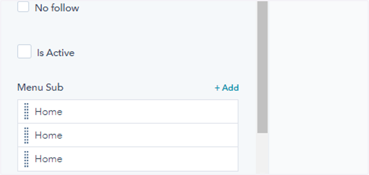 Edit "Menu Sub"