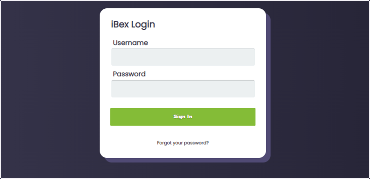 You will be redirected to the Seekom / iBex Login page. Enter your Username and Password and click on Sign In.