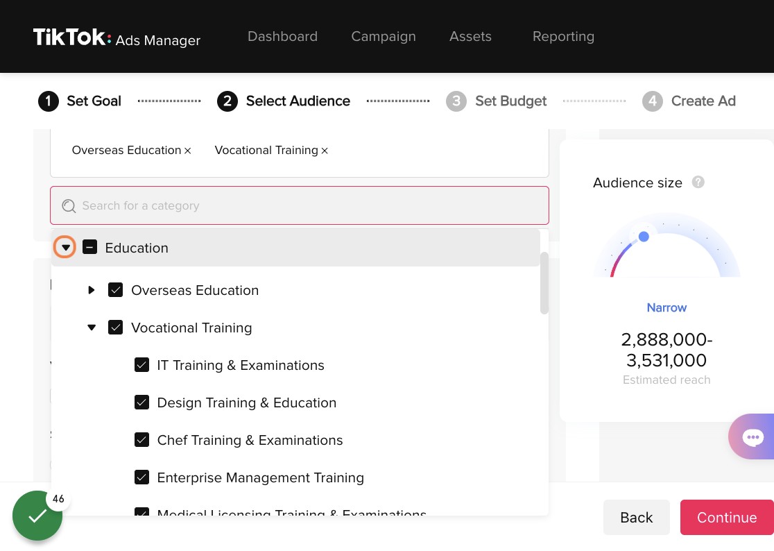Click on Education