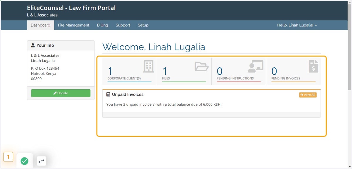 Log into the system