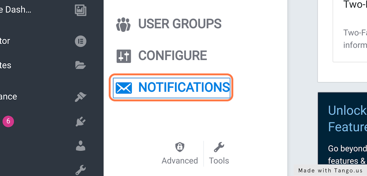 Click on NOTIFICATIONS