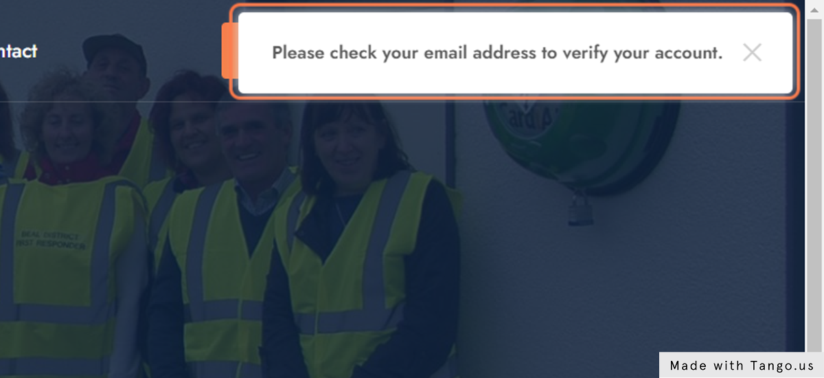 Click on X to close - check your email.