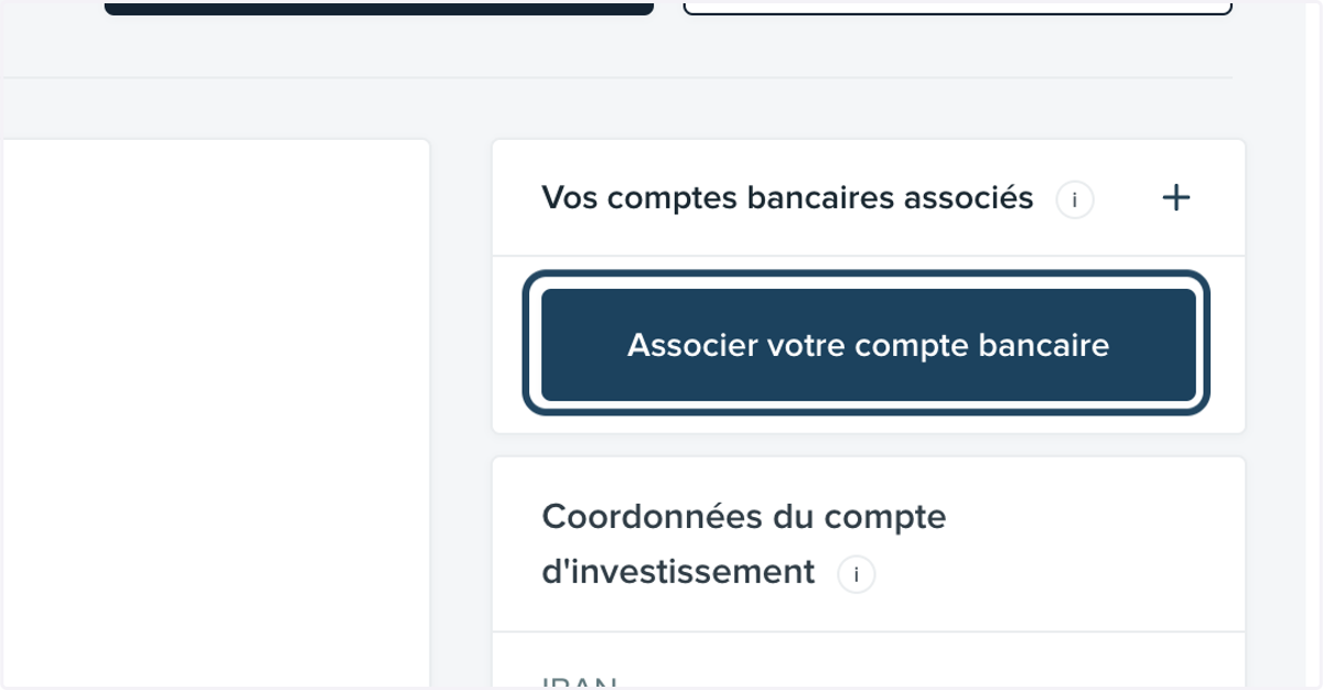 Cliquer sur le bouton "Associer votre compte bancaire".