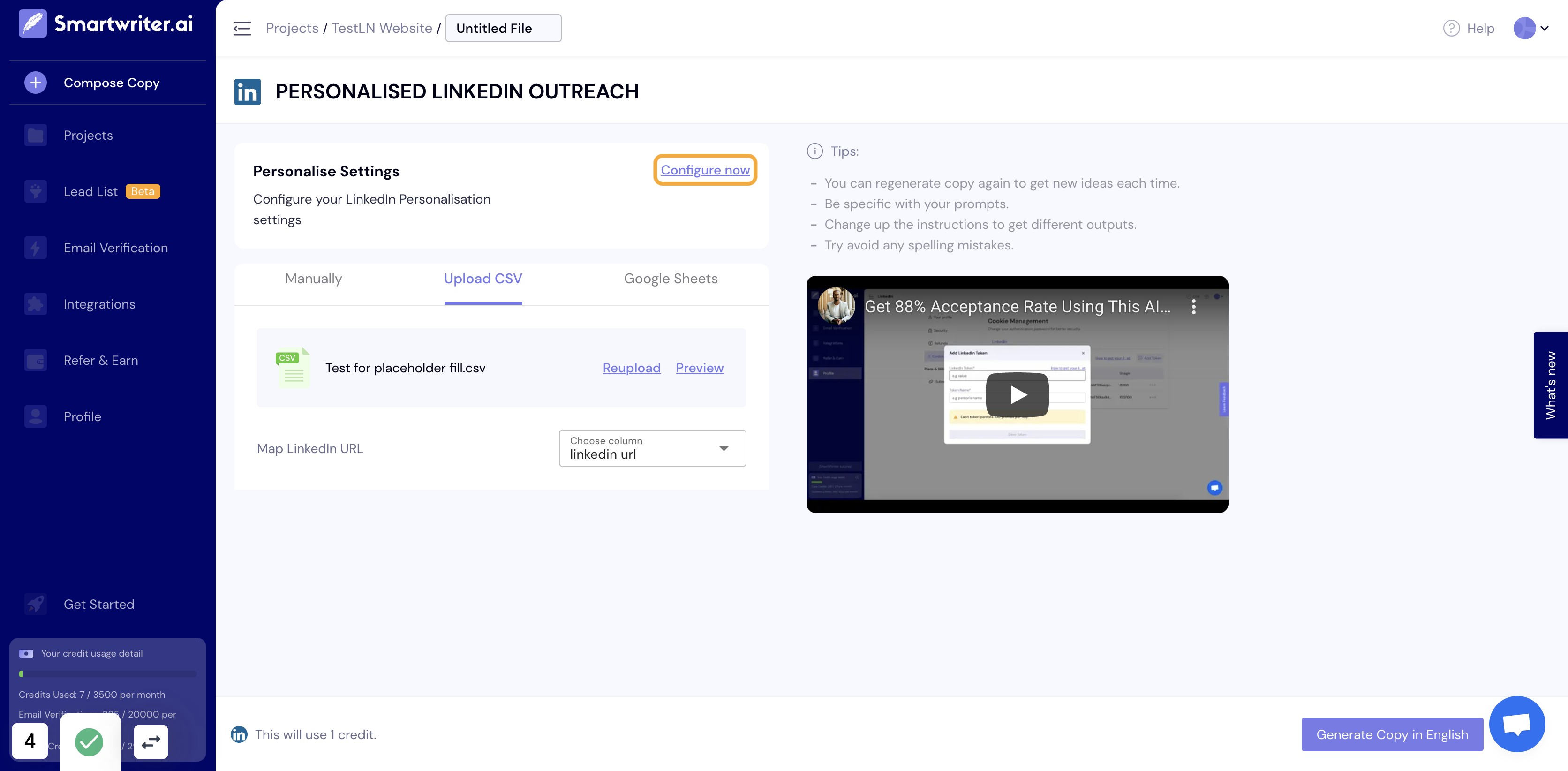 Click on Configure now