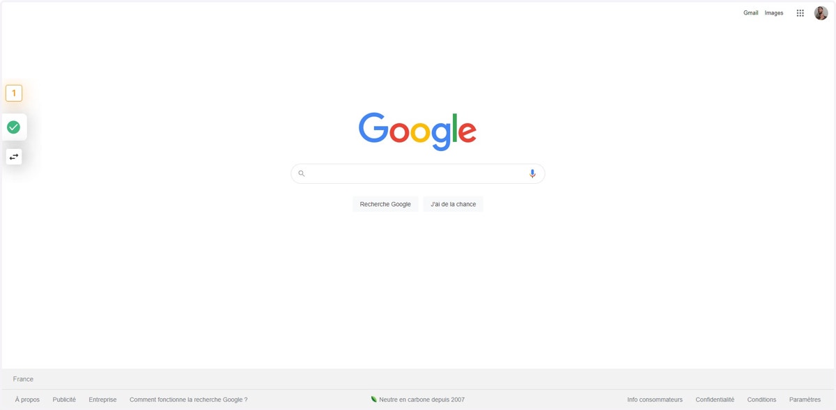Ouvrez une fenêtre google.