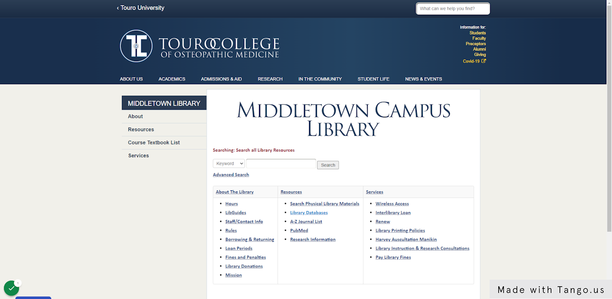 Click on Library Databases