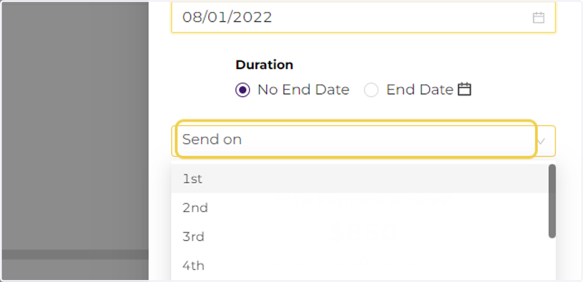 Click on Send on