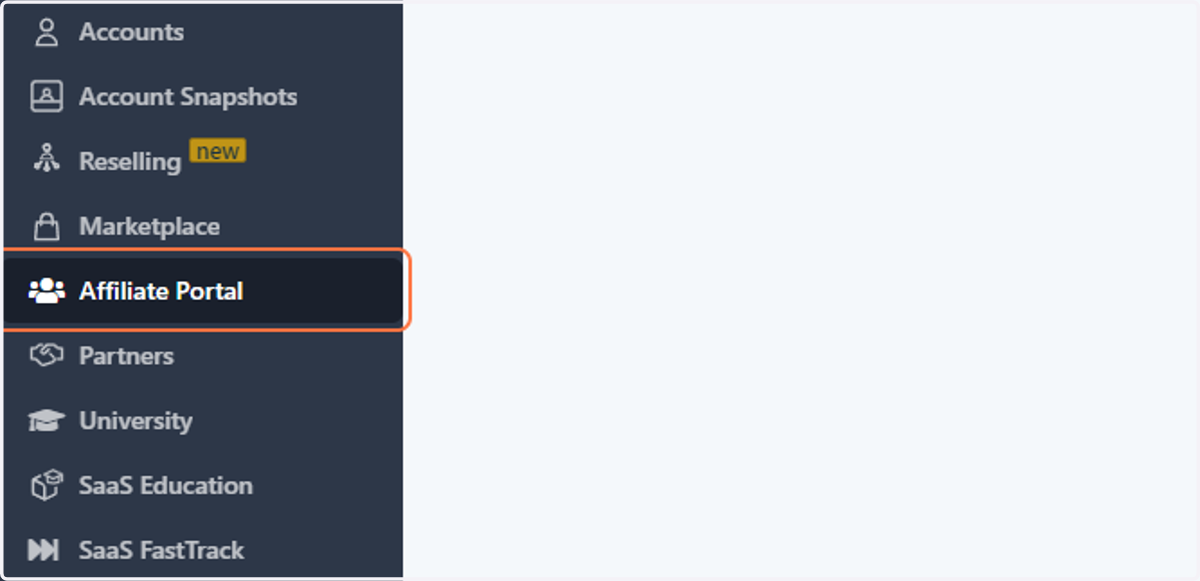 Click on Affiliate Portal