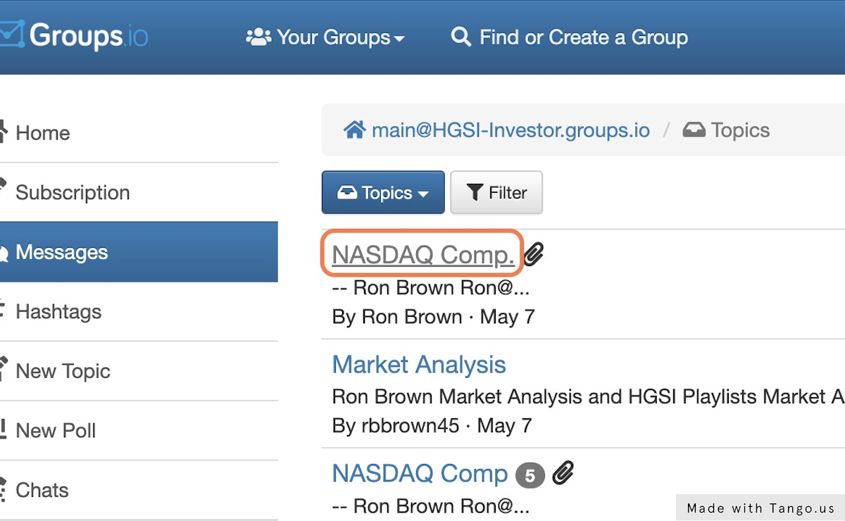 Click on NASDAQ Comp.