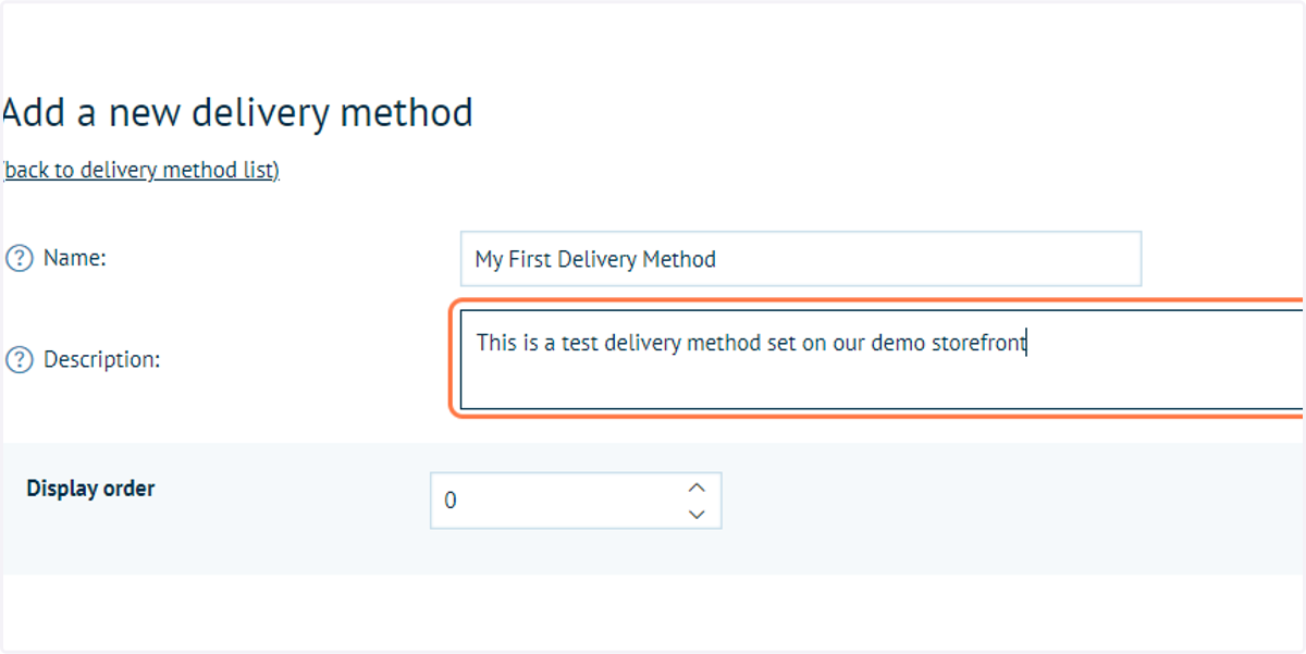 Define additional descriptions and display order