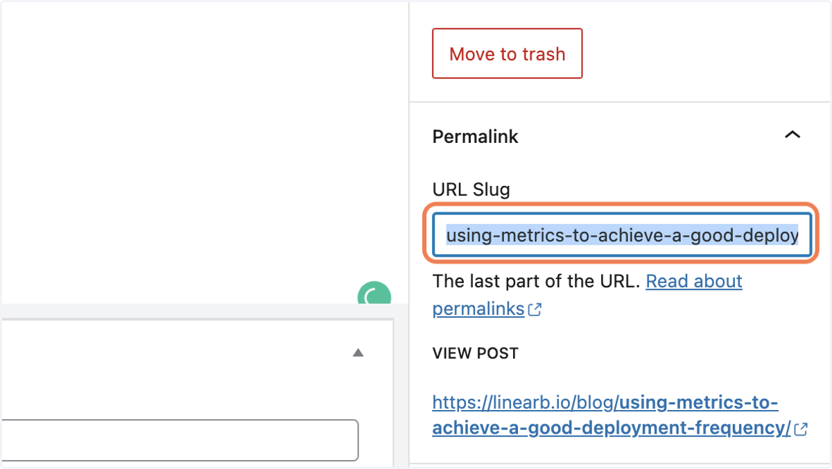 Paste the Slug into the URL Slug Field